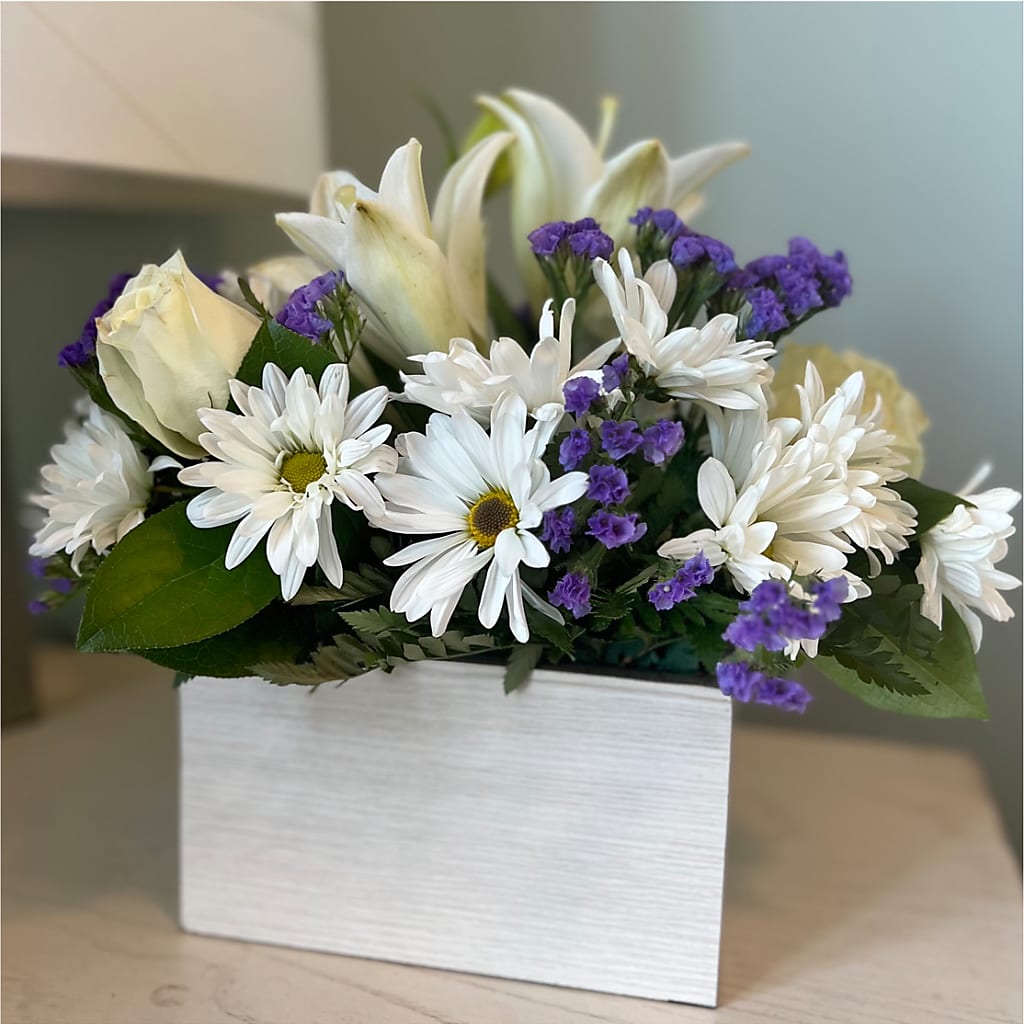 Beyond Blue Box Bouquet – Floral Design By Nikki, Irvine KY
