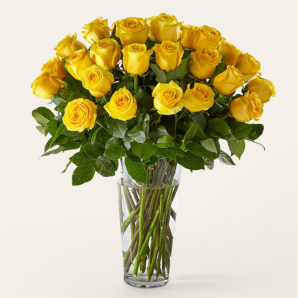 Long Stem Yellow Rose Bouquet – Floral Design By Nikki, Irvine KY