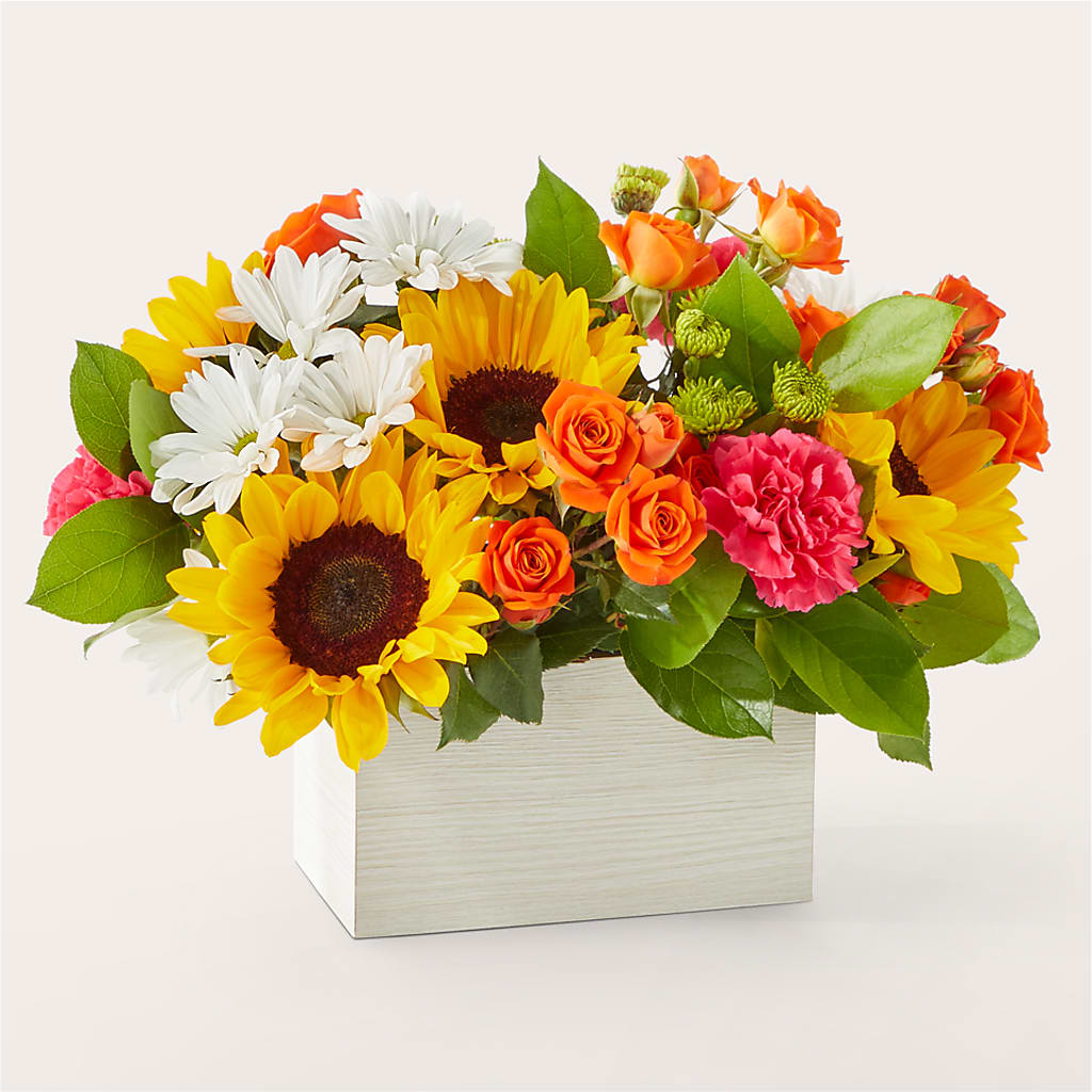 Sun-drenched Blooms Box Bouquet – Floral Design By Nikki, Irvine KY