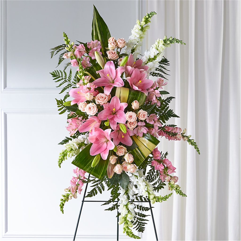 Elegant Embrace Standing Spray – Floral Design By Nikki, Irvine KY