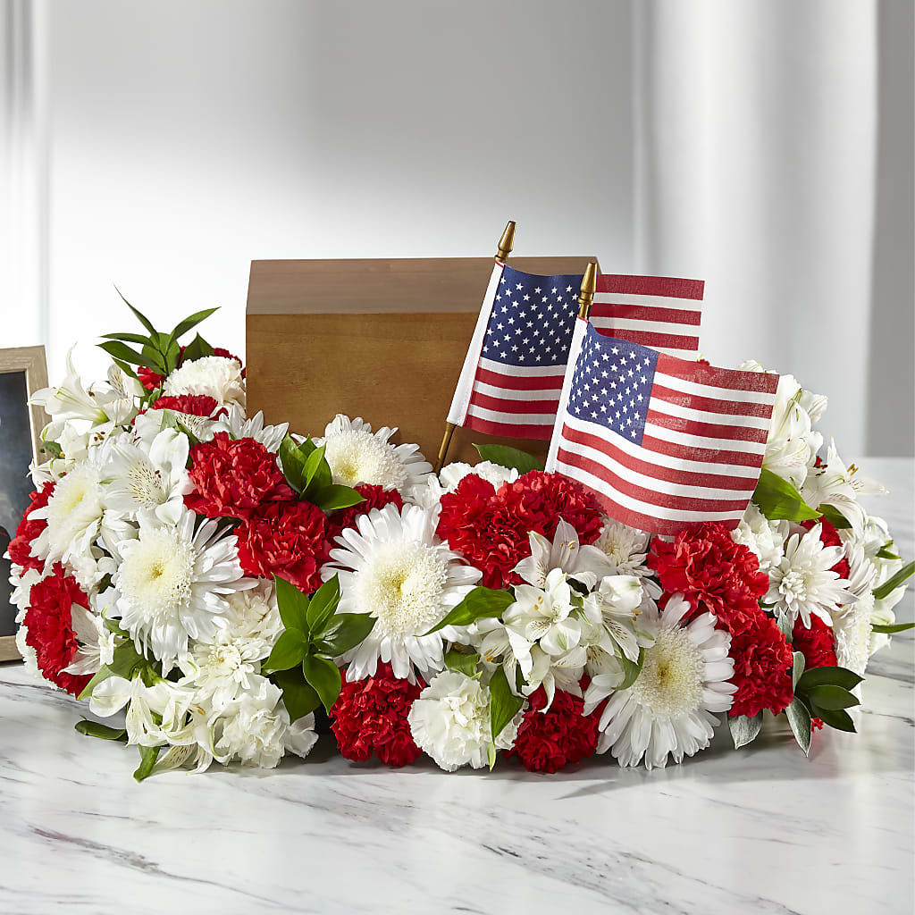 Spirit of Patriotism Cremation Adornment – Floral Design By Nikki, Irvine KY