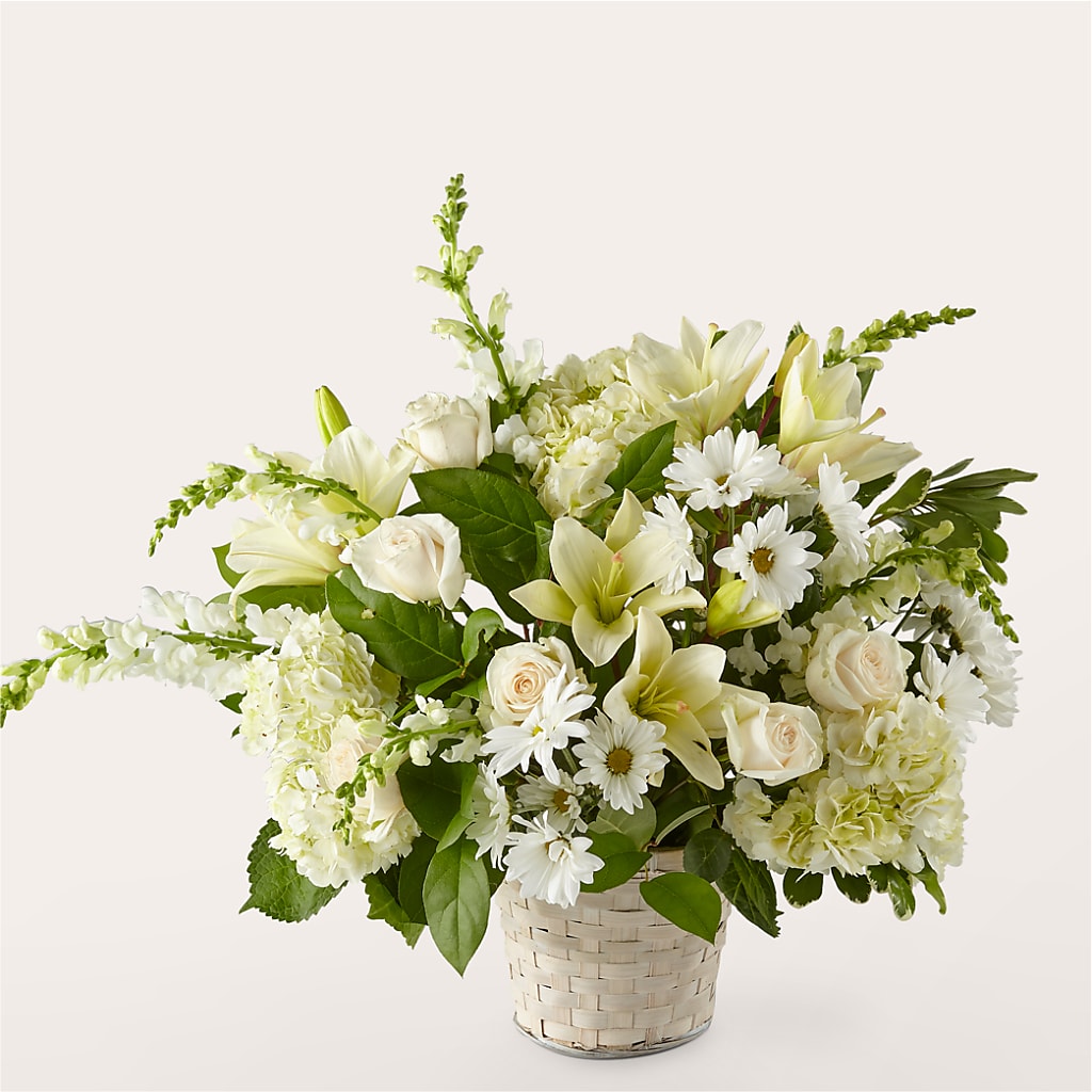 Ivory Elegance Floral Basket – Floral Design By Nikki, Irvine KY