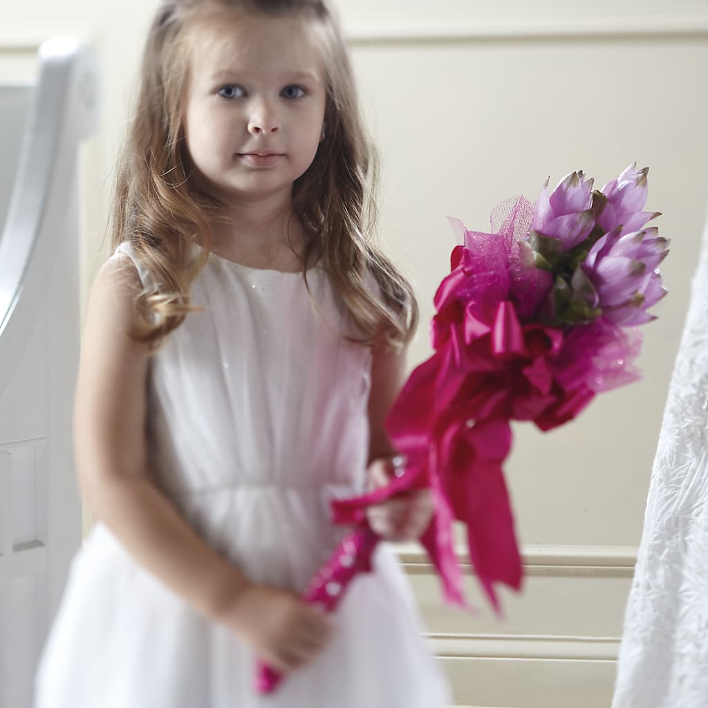 Sparkle Pink Flower Girl Bouquet – Floral Design By Nikki, Irvine KY