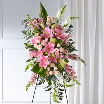 Elegant Embrace Standing Spray –  Floral Design By Nikki, Irvine KY