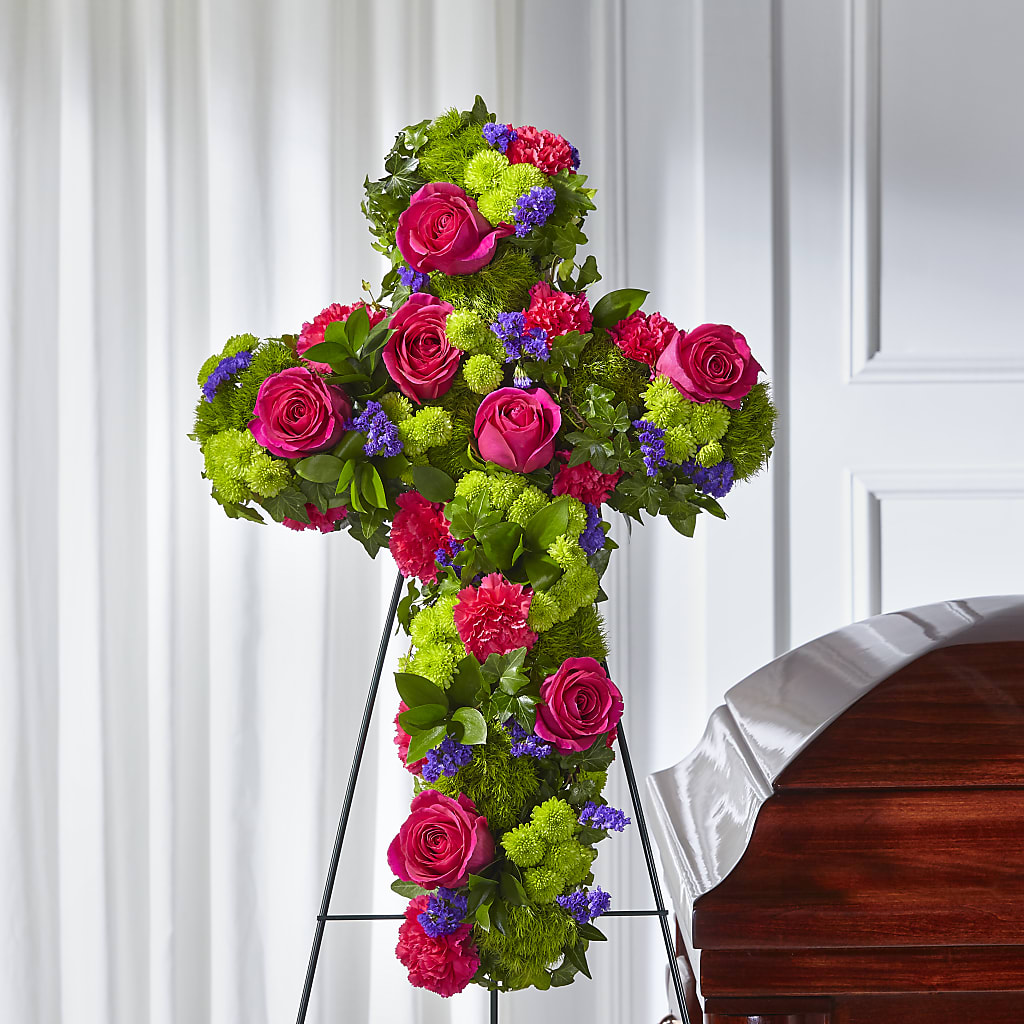 Tribute Rose Floral Cross –  Floral Design By Nikki, Irvine KY