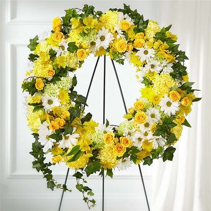 Golden Remembrance Wreath –  Floral Design By Nikki, Irvine KY