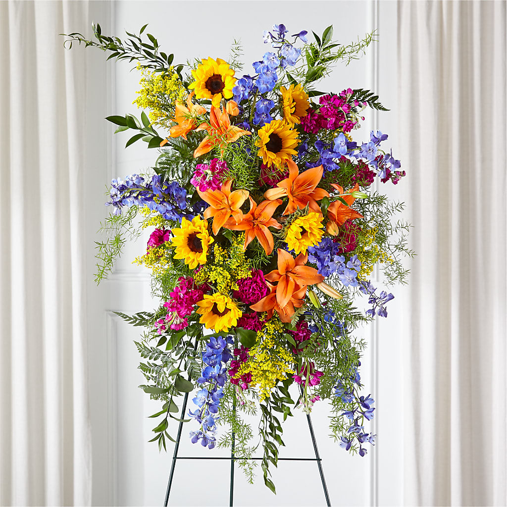 Sunlit Memories Standing Spray (Standard) –  Floral Design By Nikki, Irvine KY