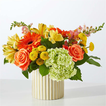 Autumn Sunshine Bouquet with Ivory Vase –  Floral Design By Nikki, Irvine KY