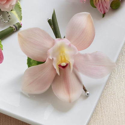 Pink Cymbidium Boutonniere –  Floral Design By Nikki, Irvine KY