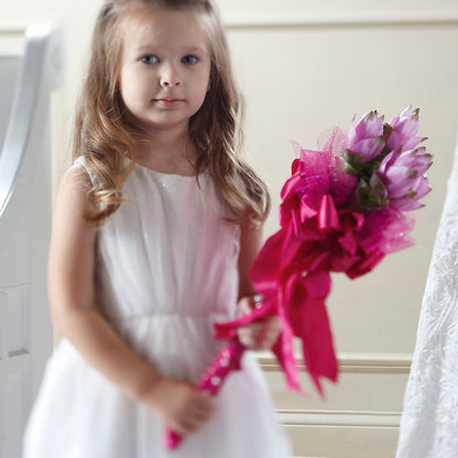 Sparkle Pink Flower Girl Bouquet –  Floral Design By Nikki, Irvine KY